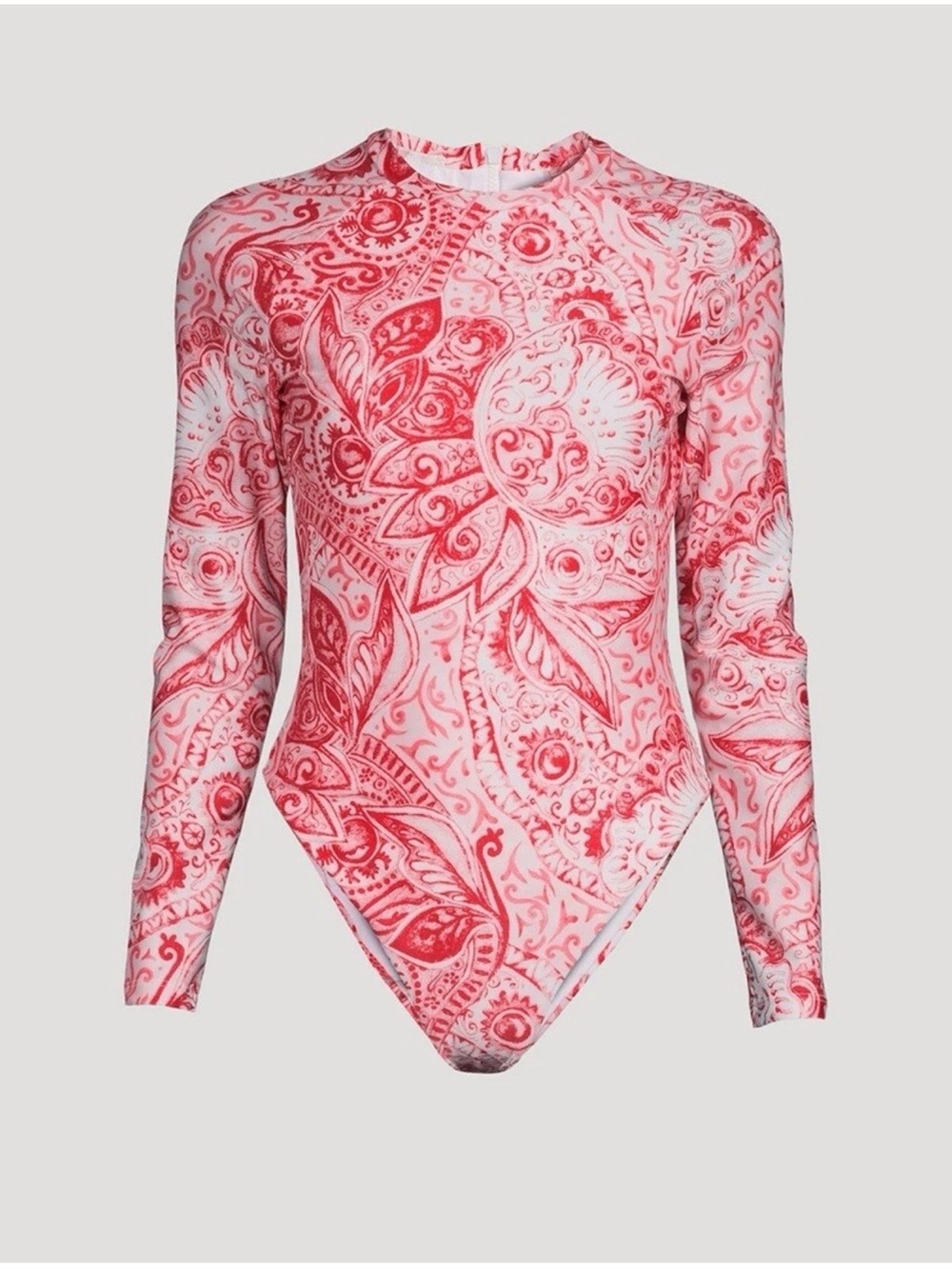 Mara Hoffman Reese Bodysuit Rashguard Red Adonia size large